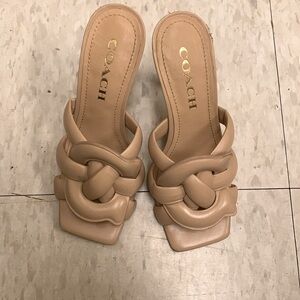 coach sandals slide heals size 5